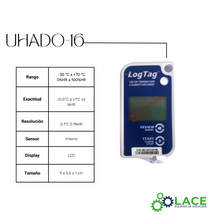 LogTag UHADO-16 DataLogger Humedad y Temperatura -30°C a +70 °C y 0 a 100%HR