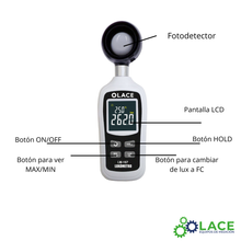 Luxómetro portable con termómetro  LM-167