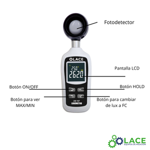 Luxómetro portable con termómetro  LM-167