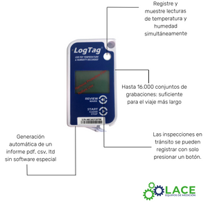 LogTag UHADO-16 DataLogger Humedad y Temperatura -30°C a +70 °C y 0 a 100%HR