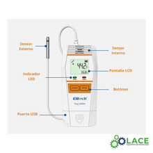 Data Logger Temperatura y Humedad Elitech T-log 100EH -40°C a 85°C