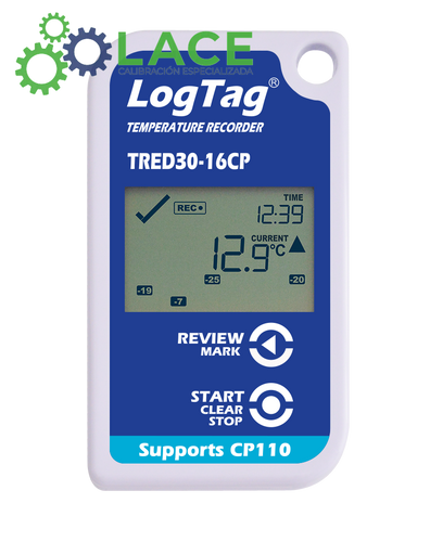 LogTag TRED30-16CP registrador de temperatura con sonda externa y pantalla LCD