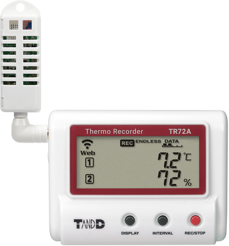 Registrador térmico TandD TR72A Temp. + Humedad, LAN inalámbrica, Bluetooth